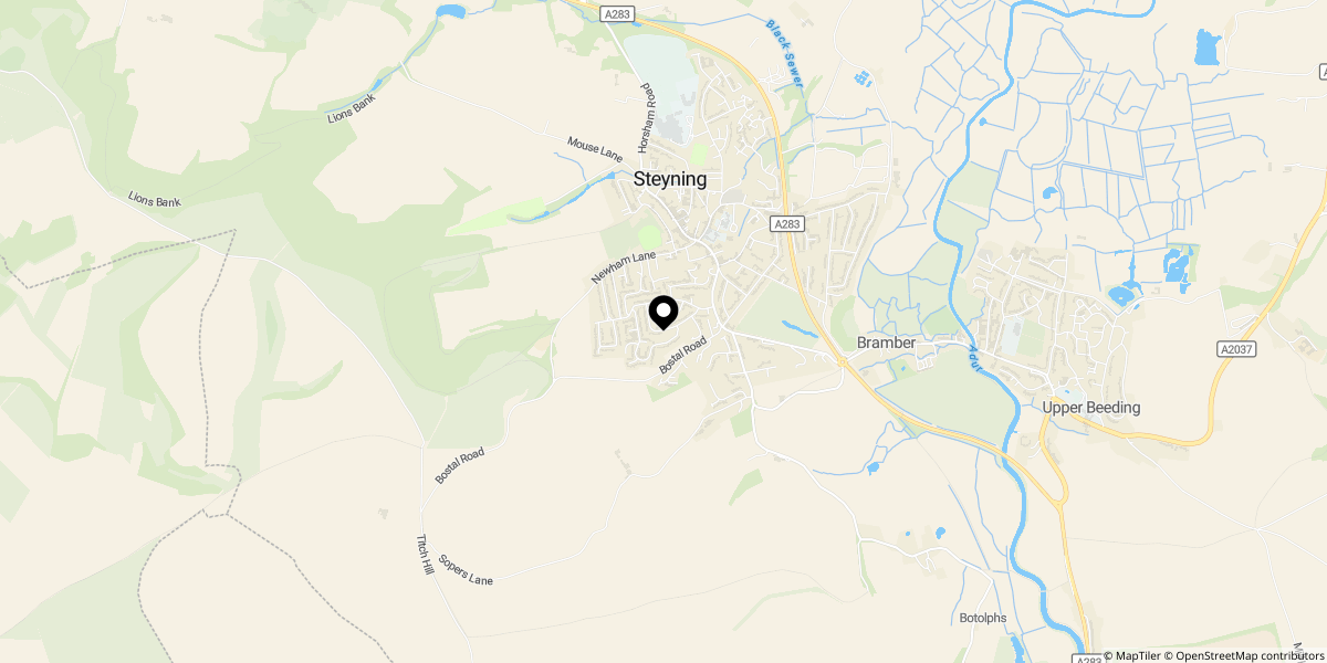 Approximate location of Penlands Vale, Steyning, BN44