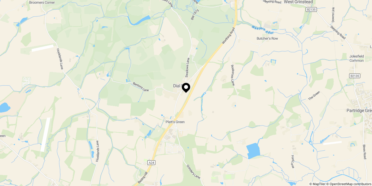 Approximate location of Blakers Yard, Dial Post, Horsham, West Sussex, RH13