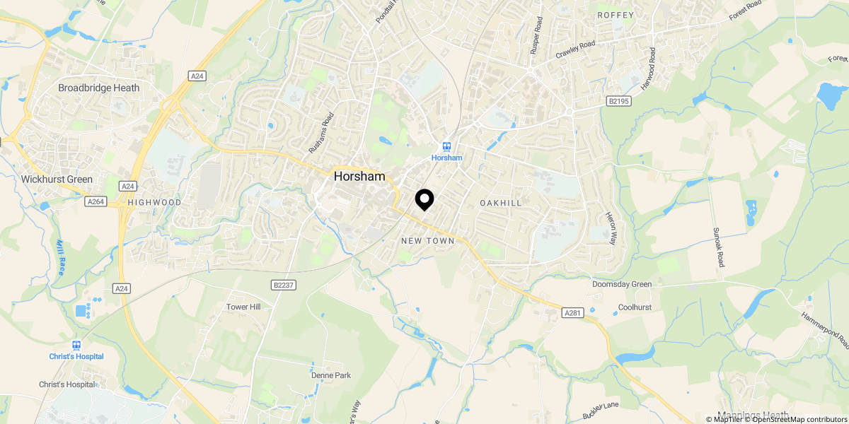 Approximate location of Barttelot Road, Horsham, RH12