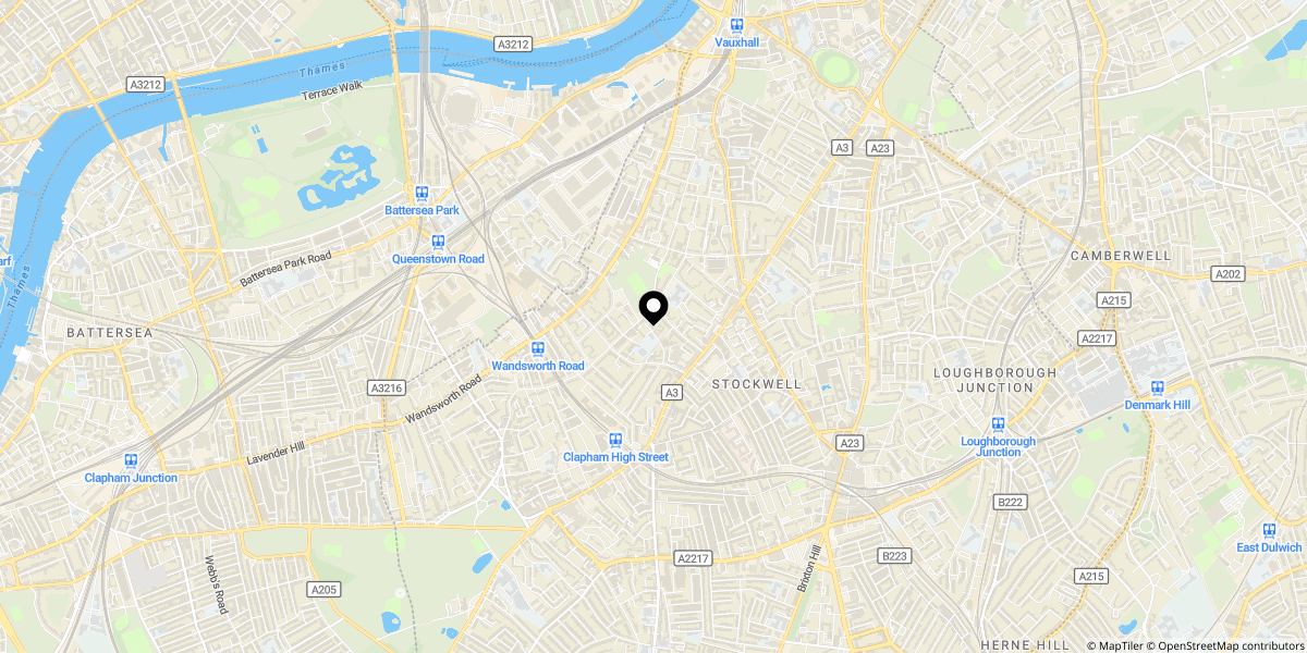 Approximate location of Jeffreys Walk, London, SW4 6QQ