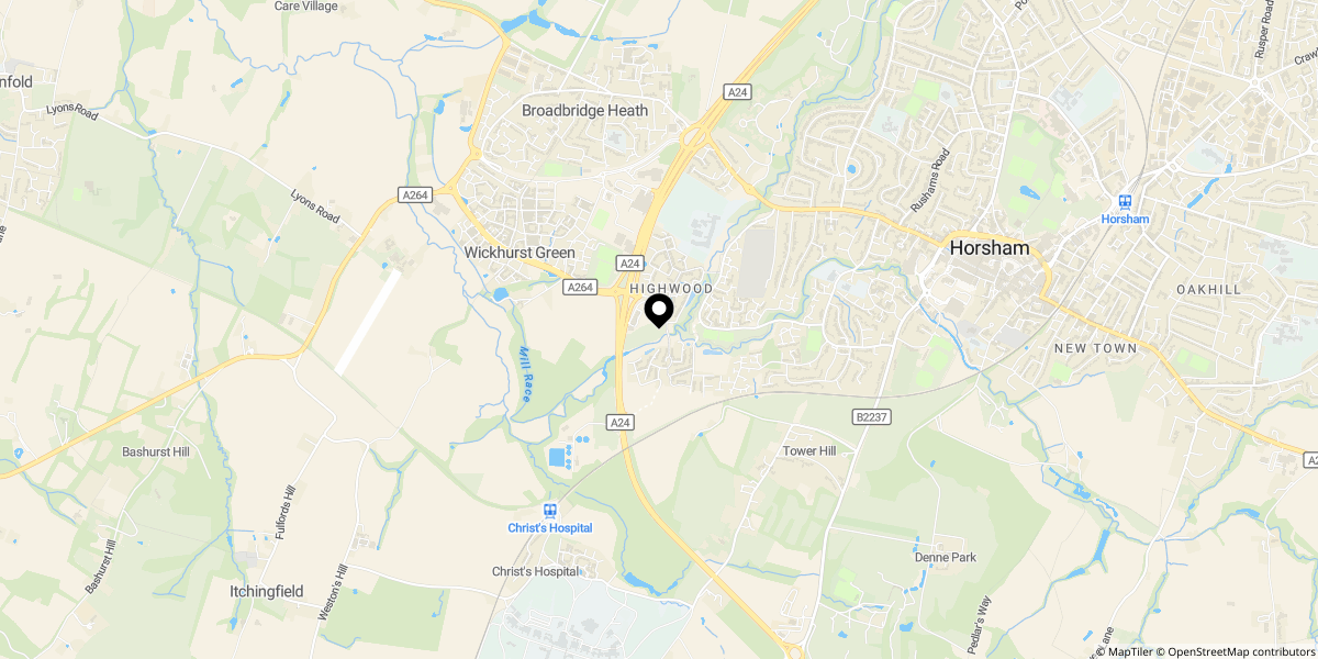 Approximate location of The Mill, Highwood, Horsham, RH12