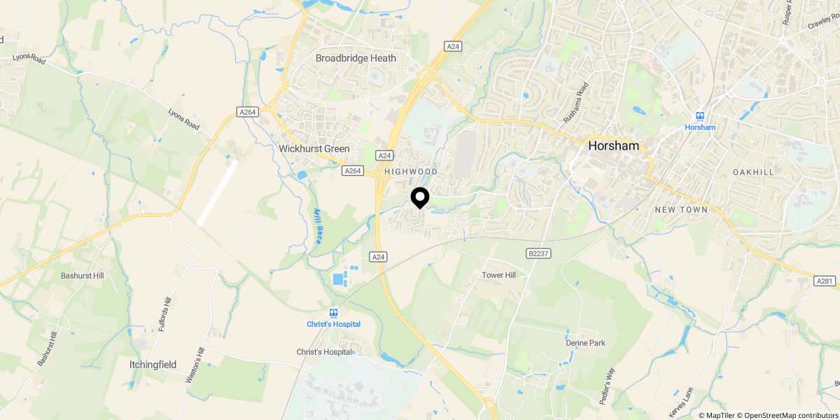 Approximate location of The Mill, Highwood, Horsham, RH12